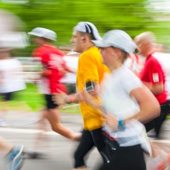 Cracovia Marathon. Runners on the city streets on May 18 2014 in